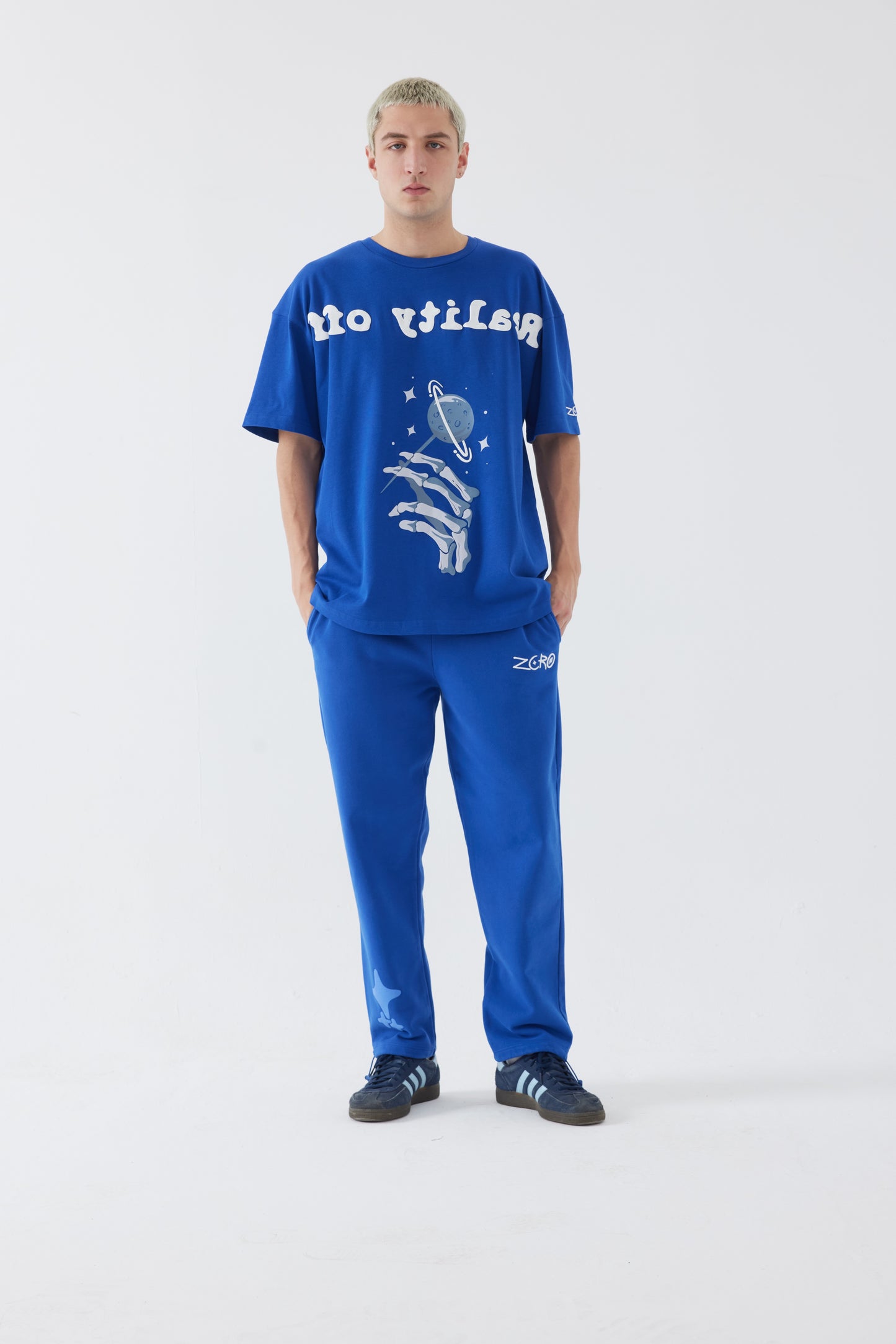 Blue straight leg jogger