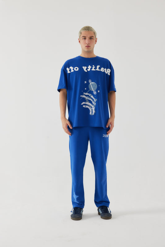 Blue straight leg jogger